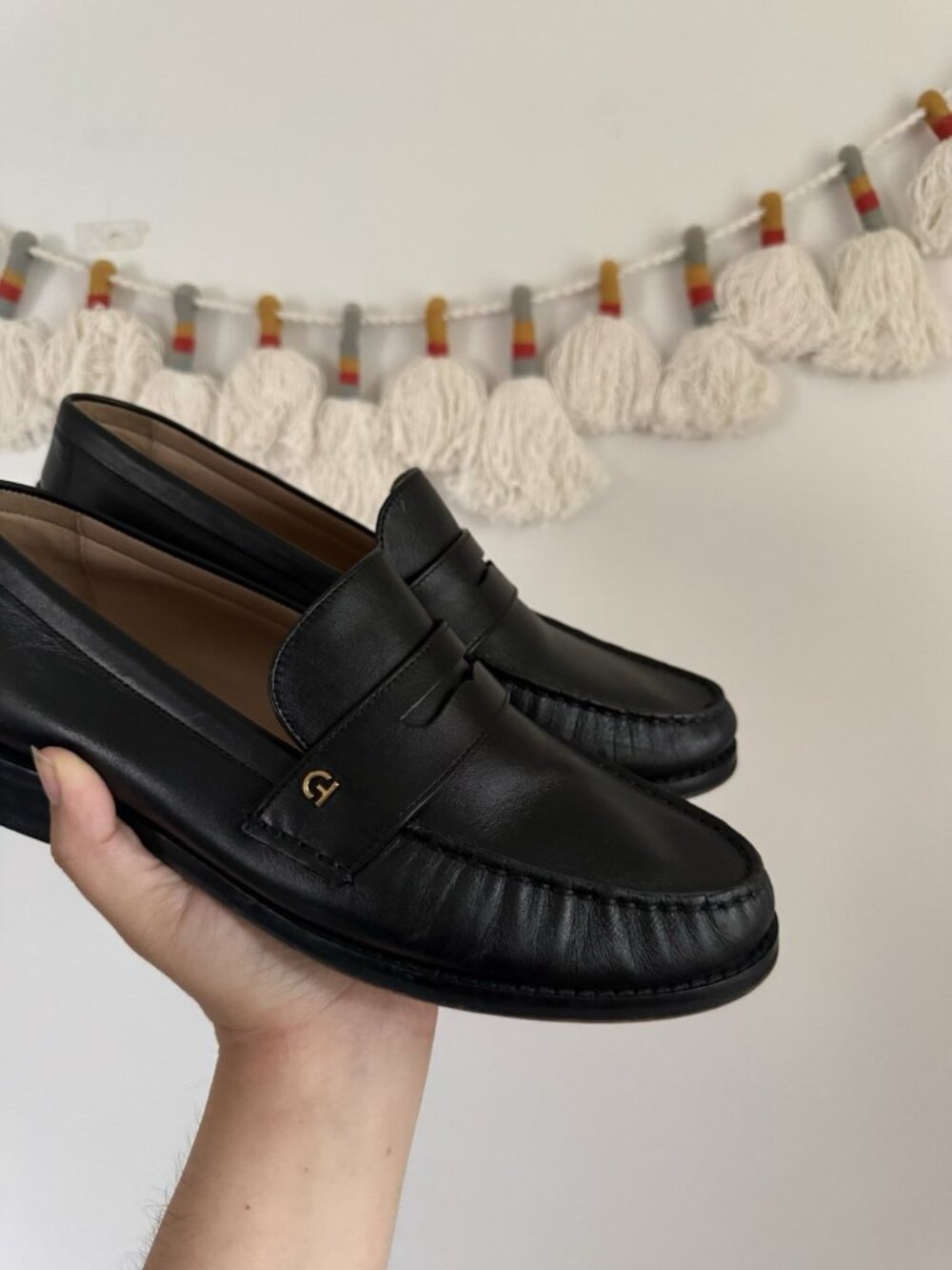 Cole Haan Lux Pinch Leather Penny Loafer Slip On Black Comfort Granny Preppy 9 - Picture 3 of 10